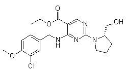 5-PyriMidinecarboxylic acid,4-[[(3-chloro-4-Methoxyphenyl)Methyl]aMino]-2-[(2S)-2-(hydroxyMethyl)-1-pyrrolidinyl]-, ethyl ester